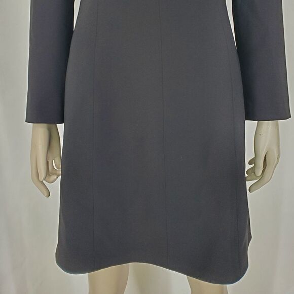 Theory Black Long Sleeve V-Neck Shift Dress - Picture 9 of 13